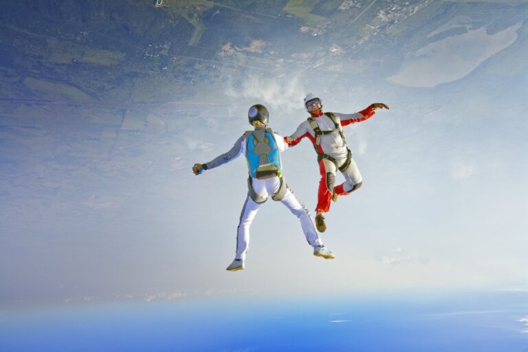 aerial-view-of-skydivers-in-air