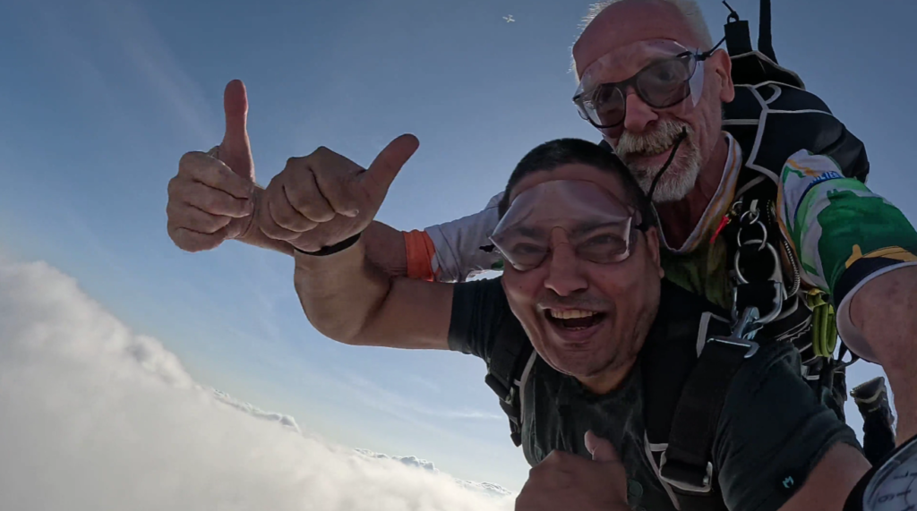 skydiving near Mount Abu